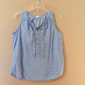 Women's denim print sleeveless top